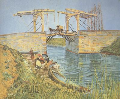 Vincent Van Gogh The Langlois Bridge at Arles with Women Washing (nn04) oil painting image